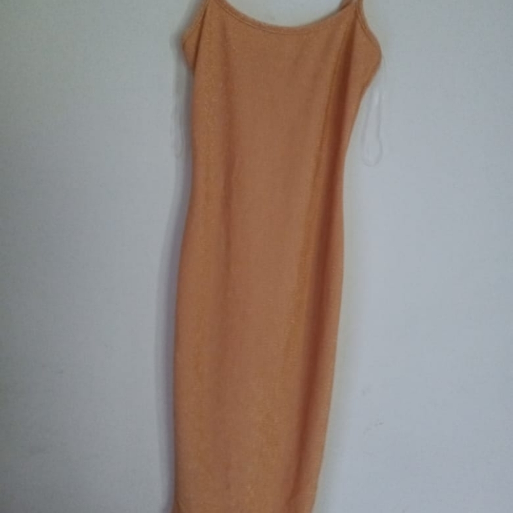 Shimmery evening dress.